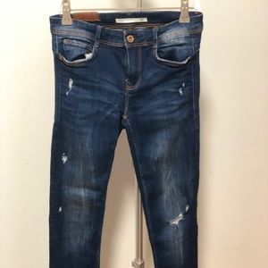 Zara skinny dark blue jeans